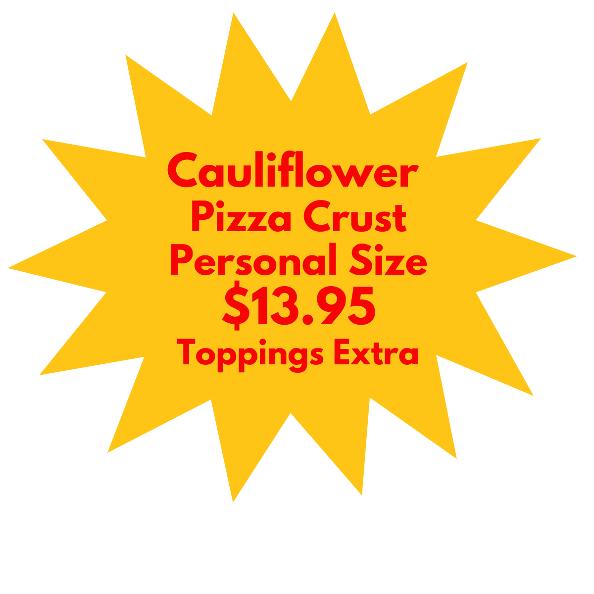 Cauliflower Pizza Crust Burst